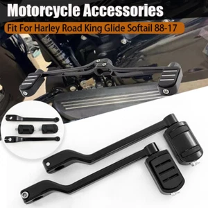 2x Black Shifter Lever Pedals Heel Toe Shift Pegs Fit For Harley Glide Road King - Bild 1 von 13