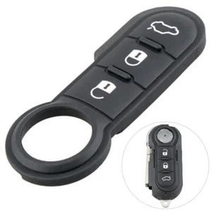 Fit for Fiat 500 /Abarth / Punto 3 Button Rubber Flip Folding Car Key Shell Case - Picture 1 of 7