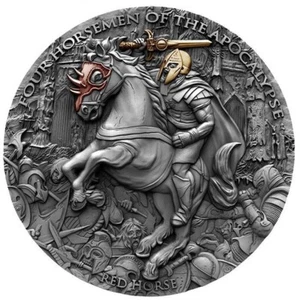 RED HORSE Four Horsemen of the Apocalypse 2 Oz Silver Coin $5 Niue 2019 - Picture 1 of 3