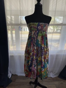 Neu mit Etikett Chaudry KC Boho Midirock/Strand Sommerkleid Größe XS Hippie Bauer - Bild 1 von 6