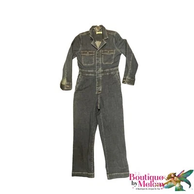 Madewell 女式牛仔连体连身裤长袖短深水洗 6 码全新 — 第 1/4 张图片