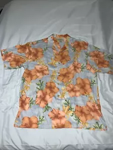 Tommy Bahama Button Up Hemd Herren LRG 100% Seide Kurzarm Hawaii Blumen AOP - Bild 1 von 18