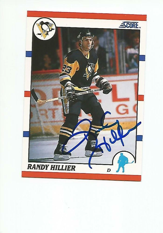 RANDY HILLIER Autographed Signed 1990-91 Score card Pittsburgh Penguins COA - Image 1 of 1
