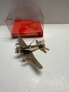 AIRPLANE 24K GOLD FINISHED BRASS ORNAMENT MIGHTY EIGHTH HERITAGE MUSEUM - Picture 1 of 9