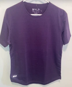 BYLT Mens sz M Drop Cut S/S LUX Short Sleeve purple athletic gym - Picture 1 of 6