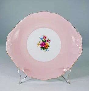 Vintage Queen Anne Bone China Pink Handled Cake Plate Replacement - Picture 1 of 3
