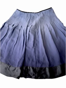 Mujer Talbots Pura Seda Falda Talla 10 Azul Ombre Negro Forrado Plisado Capricho - Imagen 1 de 8