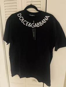 NWTDolce & Gabbana Logo Print Men's Cotton T-Shirt Black Medium - Picture 1 of 4