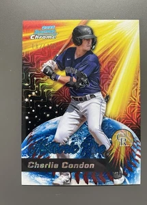Bowman Chrome Mega Charlie Condon 2025 #MR-8 Meteoric Rise refractor azul/150 - Imagen 1 de 2
