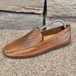 Pikolinos Jerez Perforated 578-8242 leather loafers Brandy Color Brown Sz 42 EU - Picture 1 of 9