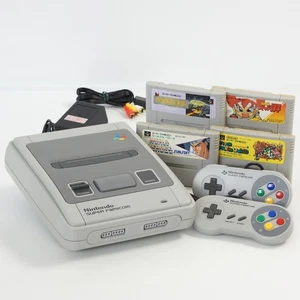 Super Famicom Console SHVC-001 Nintendo Tested System wz 4 Games SM11790450 - Picture 1 of 12