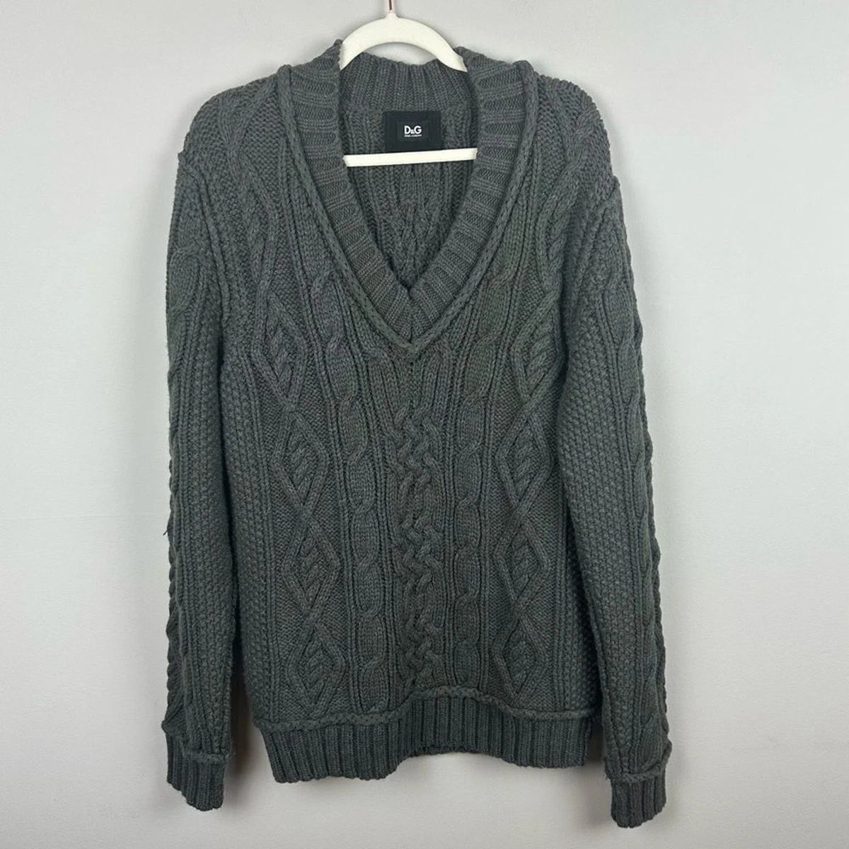 トップス DOLCE &GABBANA gimmick cable Knit gray DOLCE &GABBANA gimmick cable Knit gray Men's DOLCE GABBANA Large