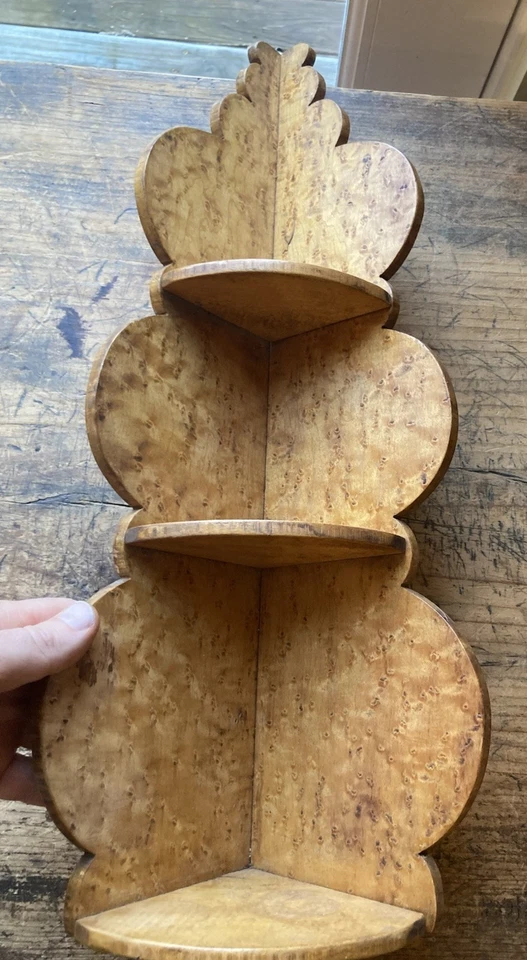 Beauty! Bird's Eye Maple Antique Primitive Display corner wall Shelf - Image 1 of 4