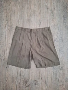Mens Size 38 Luau Shorts Beige 100% Fine Silk Pockets Casual - Picture 1 of 5