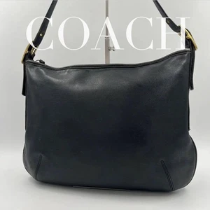 Bolso de Hombro Coach Vintage Cuero Curtido Negro Diseñador Bolso de Mano de Lujo - Imagen 1 de 13