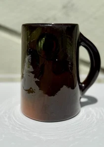 Antique Weller Pottery Tankard Mug – Dark Glaze with Grapes Design, 6” Tall - Picture 1 of 16