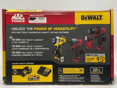 NEW OPEN BOX MAC TOOLS 12V Max 4 Tool Combo Kit- MCK412GJ1G1 (UD7021627) - Image 1 of 4