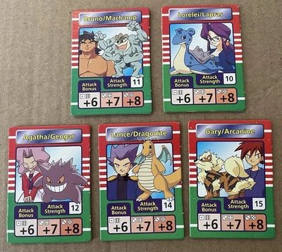 POKEMON MASTER TRAINER 1999 MILTON BRADLEY BOARD GAME REPLACEMENT 5 RIVAL CARDS - Image 1 of 4