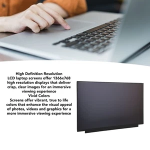 15.6in Laptop LCD Screen Replacement For NT156WHm N34 1366x768 HD 30pin Cont NEW - Afbeelding 1 van 12