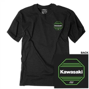Factory Effex Kawasaki Octagon T-Shirt - Heather Black, Large 27-87114 - Picture 1 of 4