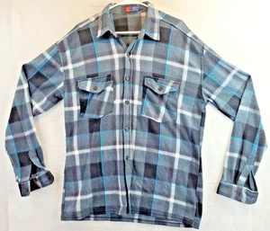 Cambridge Classics Gray Plaid Lightweight Fleece Long Sleeve Shirt Mens XL - Picture 1 of 9