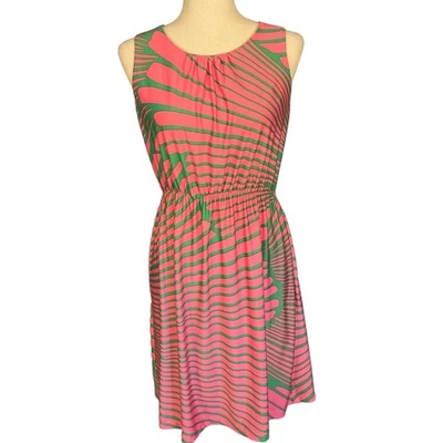 Vestido Jersey JB by Julie Marrón Sin Mangas Tejido Rosa Verde Pequeño Foto 1 de 4