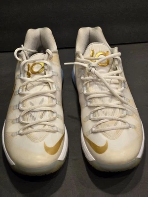 Nike KD 5 Elite White Gold Size 10.5 Kevin Durant RARE Basketball Sneaker Shoes - Image 1 of 4