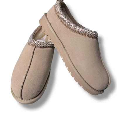 Nuevo en caja Evellyhootd Mujer Gamuza Cuero Mules Beige Sin cordones Cálido Forrado Talla 40 9 Foto 1 de 4