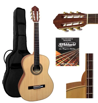 MSA CHITARRA DA CONCERTO 1/2 SOFFITTO MASSELLO ABETE CORPO MOGANO JUNIOR CHITARRA PER BAMBINI HG812