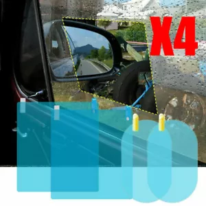 4x Car Anti-fog-Rainproof Sticker Side Mirror Window Protective Film Rain Shield - Picture 1 of 12