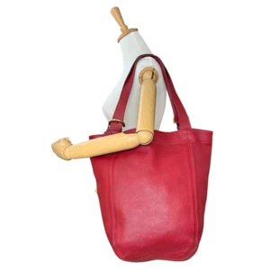 Old COACH 4082 Red Leather Tote Bag Shoulder Soho Duffle USED Vintage - Picture 1 of 12