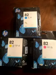set HP 82 Yellow cyan magenta 69ml Ink Cartridges OEM Fast Ship! 2016 - Picture 1 of 1