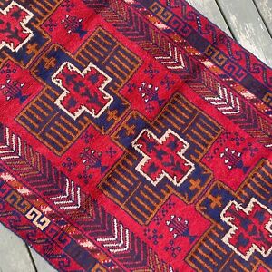 Handmade Afghan Accent Rug Geometric Tribal Design 4x6 Camel Hair Natural Dyes 