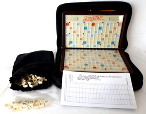 Scrabble Game Folio Travel Edition Zippered Case Mini Snap Tiles Game Hasbro