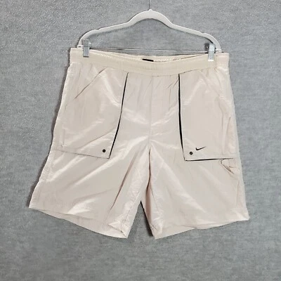VINTAGE Nike Hombres Traje de Baño Pequeño Beige Bañador Ripstop Aire Libre Playa Surf Y2K Foto 1 de 4