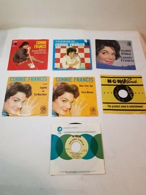 CONNIE FRANCIS lot of 7 45 rpm records picture sleeve senza mama where the boys  - Image 1 of 4