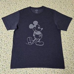UNIQLO x Disney T Shirt Adult Large L Blue Short Sleeve Mickey Mouse Mens - Picture 1 of 18