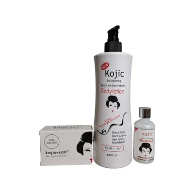 Loción corporal aclaradora de piel Kojie San Kojic 600 ml, suero y jabón Foto 1 de 4