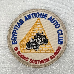 Egyptian Antique Auto Club Patch Southern Illinois 3" Round Tan Pyramid Vintage - Picture 1 of 6