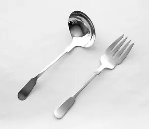 Fine Silverplate GRANDE mestolo 9 1/2" e 9" forchetta carne Bailey banchi e biddle - Foto 1 di 5