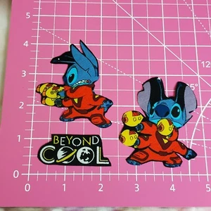 Lilo & Stitch Stoff Bügelbild Applikation Patches für Kinder, Jacke Cartoon - Bild 1 von 2