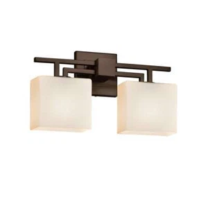 Justice Design Fusion Aero 16" Vanity Light (FSN-8702-55-OPAL-DBRZ-LED2-1400) - Picture 1 of 1