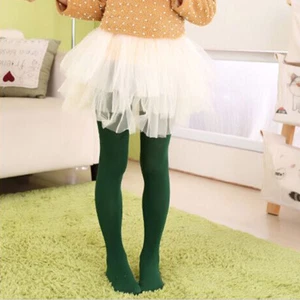 Kid Girl Child Solid Soft Velvet Pantyhose Autumn Winter Dancing Tights Age 1-13 - Picture 1 of 18