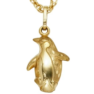 Anhänger Pinguin aus 333 Gold Gelbgold, mattiert glänzend, für Damen, Kinder - Picture 1 of 3