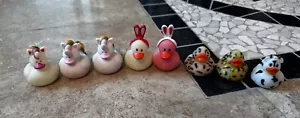 Lot 8 Rubber Ducks Duckies Jeep Ducking Floater Duck Bath Toys Unicorn Bunny Cow - Picture 1 of 10