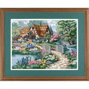 Diy Needlepoint Tapestry Embroidery "Peaceful Cottage". Embroidery Kit Unprinted - Picture 1 of 1