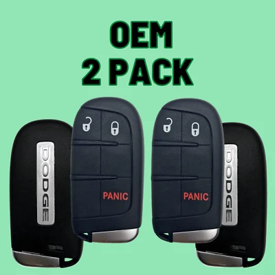 (2 PACK) 2011-2019 OEM Dodge Durango Journey Smart Key M3N-40821302 + New Blades - Image 1 of 3