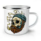 Head Face Beard Skull NEW Enamel Tea Mug 10 oz | Wellcoda