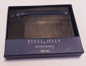 💥 NEU STEEL & JELLY Echt Leder Herren Geldbörse Kreditkartenetui Tasche dünn - Bild 1 von 2