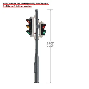 2PCS Modèle de Trafic Échelle OO HO 1:72 Feux de Signalisation avec 5-LEDs - Picture 1 of 7